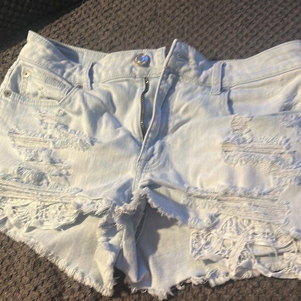 American Eagle Outfitters White Jean Shorts Classic Design
